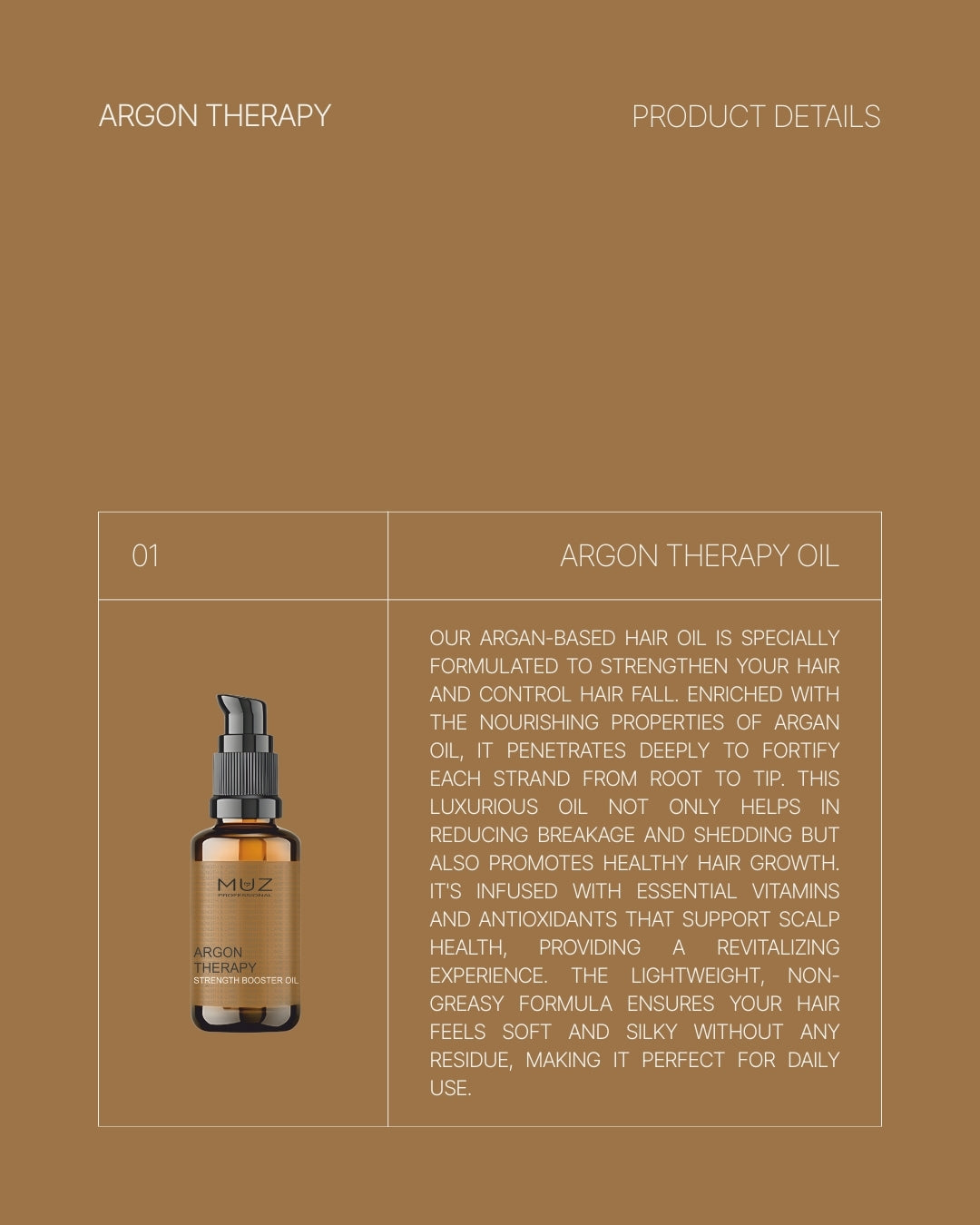 MUZ PROFESSIONAL ARGON THERAPY STRENGTH BOOSTER HAIR OIL 30 ML