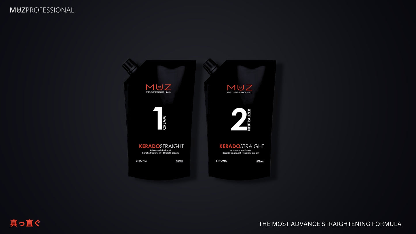 MUZ PROFESSIONAL KERADO STRAIGHT CREAM AND NEUTRALIZER 500 ML + 500 ML
