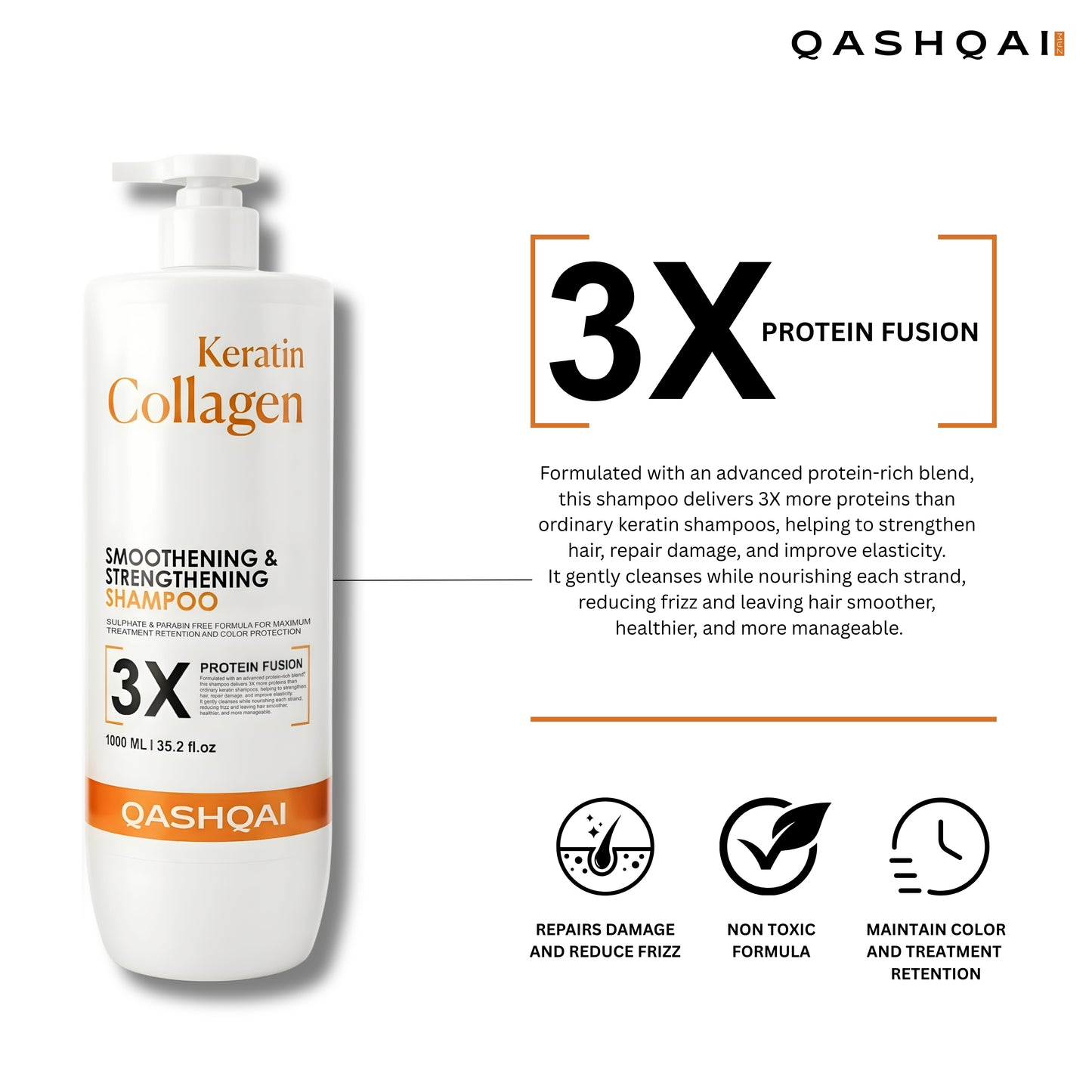 Qashqai Collagen Keratin Shampoo 1000 ml