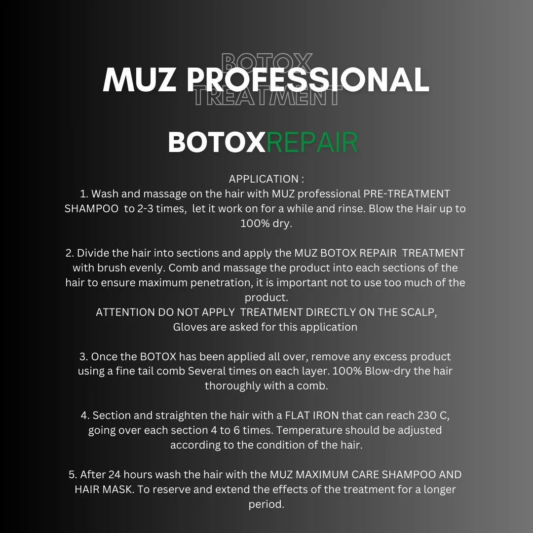 MUZ PROFESSIONAL BOTOX TREATMENT 1000 ML WITH FREE CLARIFYING SHAMPOO 1000 ML