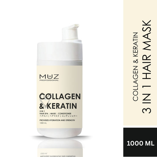 MUZ PROFESSIONAL COLLAGEN & KERATIN 3 IN 1 HAIR MASK 1000 ML
