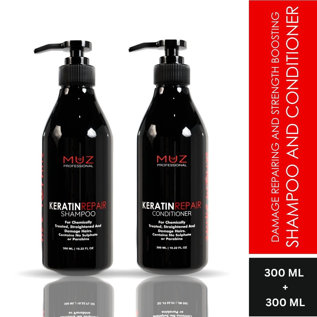 MUZ PROFESSIONAL KERATIN REPAIR SHAMPOO AND CONDITIONER COMBO PACK 300 ML +300 ML