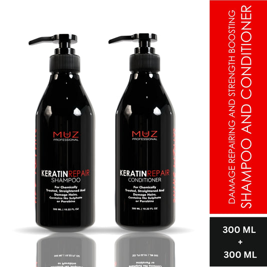 MUZ PROFESSIONAL KERATIN REPAIR SHAMPOO AND CONDITIONER COMBO PACK 300 ML +300 ML